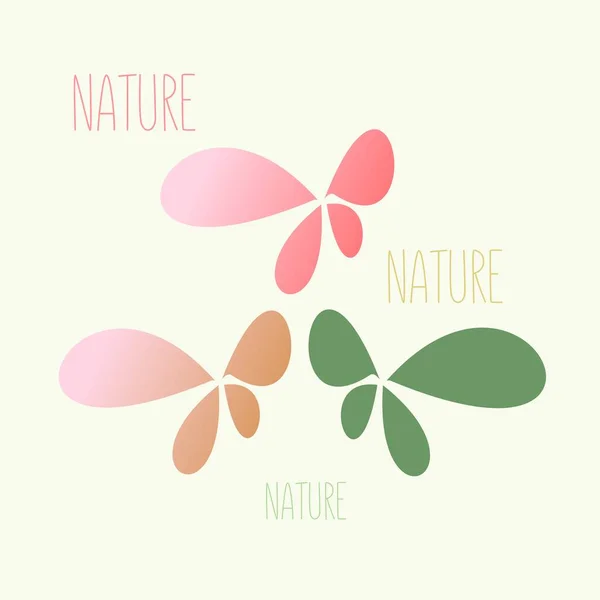 Naturalness Environmental Friendliness Flower Logo Delicate Shades Illustration Minimalism Lettering — Stock Vector