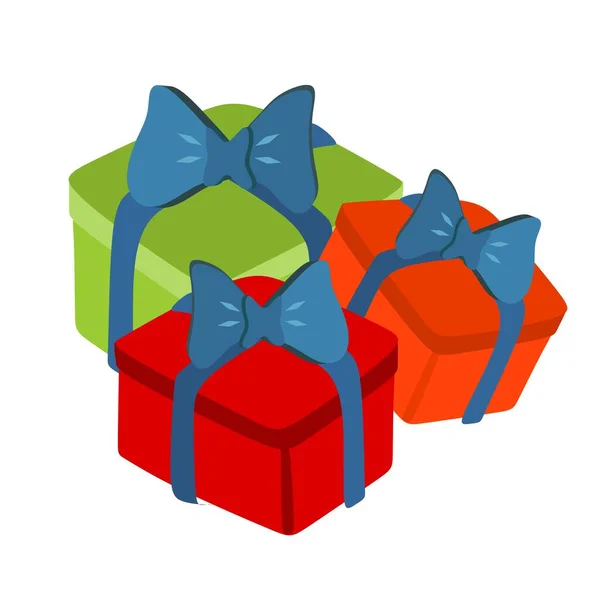 Gift Box Gifts Wrappers Box Bow Holiday Surprise — Stockvektor