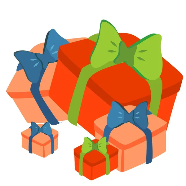 Eine Geschenkbox Geschenke Und Verpackungen Eine Schachtel Mit Einer Schleife — Stockvektor