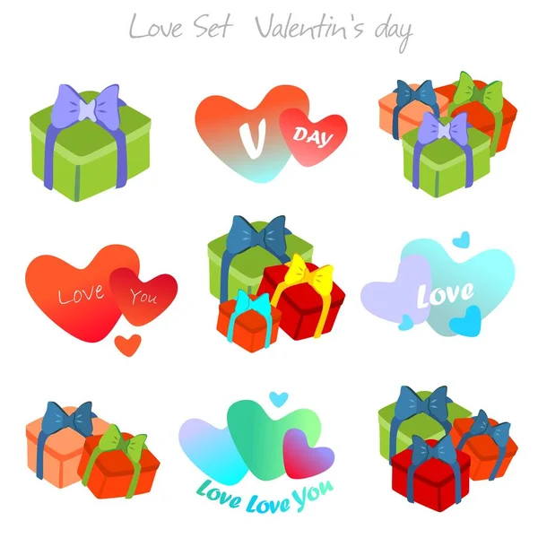 Valentine Day 14Th February Cupid Love Hearts Gifts Loved Ones — ストックベクタ