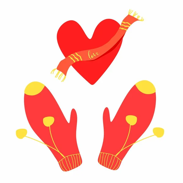 Ropa Abrigada San Valentín Febrero Cupido Amor Corazones Regalos Los — Vector de stock