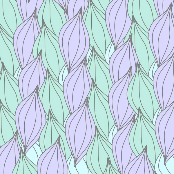 Background Vegetable Leaves Lines Colors Floral Ornament Gently Mint Purple — Vetor de Stock