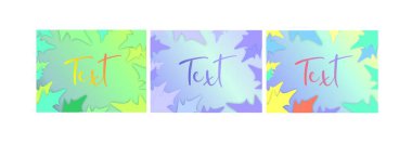 Yapraklı bir metin çerçevesi. Bilginiz için renk arkaplanı. Farklı pastel renklerde yapraklar.
