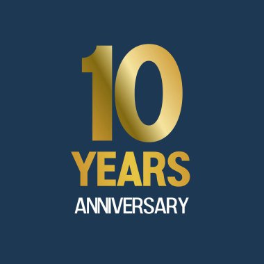 Bir bayram, düğün, tebrik kartı, davet ve parti için altın renkli logo 10,18,20,25,30,50,55,60 yıllığına