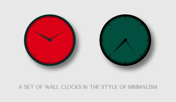 Reloj Pared Estilo Minimalismo Negro Blanco Rojo Menta Beige Verde — Foto de Stock