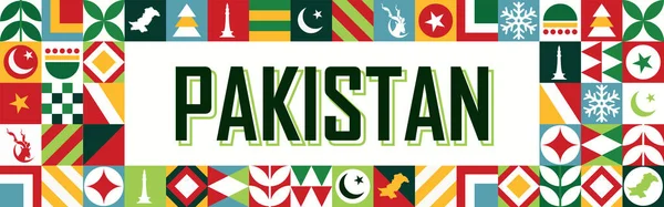 Banner Για Την Ημέρα Ανεξαρτησίας Του Πακιστάν Στις Αυγούστου Πανηγυρική — Διανυσματικό Αρχείο