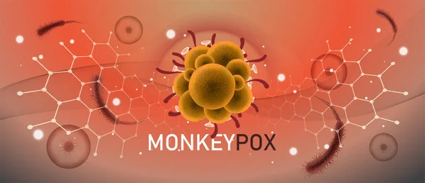 Вірус Мавпи Розробляє Усвідомлення Попереджає Проти Поширення Хвороб Симптомів Або Стоковий вектор