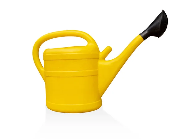 Yellow watering can on white background — Stock Photo, Image