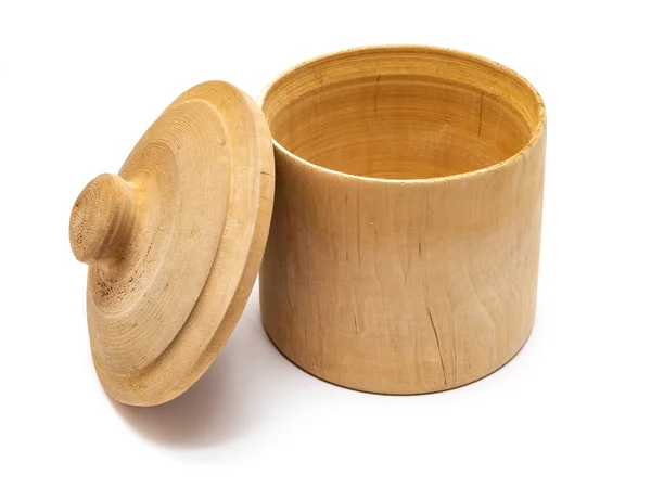 Tazza Legno Isolata Sfondo Bianco — Foto Stock