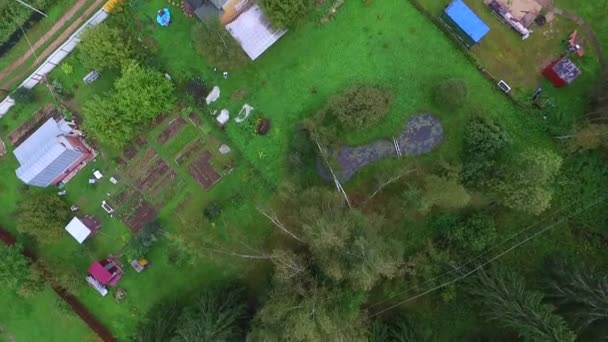 Imágenes Drones Pueblos Forestales Casas Campo Vista Superior — Vídeo de stock