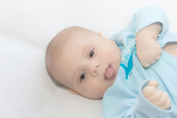 Babe in a blue shirt — Stock Photo, Image