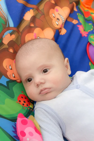Dítě na barevném pozadí — Stock fotografie