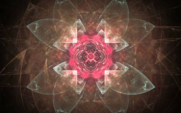 Αφηρημένη Απεικόνιση Ενός Υπολογιστή Που Παράγεται Φανταστικό Λουλούδι Διαφόρων Σχημάτων — Φωτογραφία Αρχείου