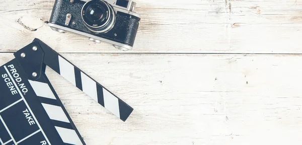 Movie Sign Camera Desk — Stock Photo, Image