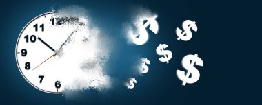 Ekranda dolar işareti olan colock
