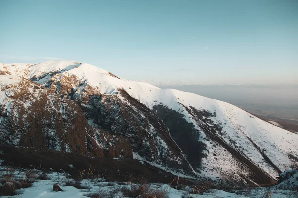 Snowy Mountain Armenia Sky — Stock Photo, Image
