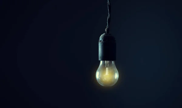 Light Bulb Dark Room Backgroun — Stock Photo, Image