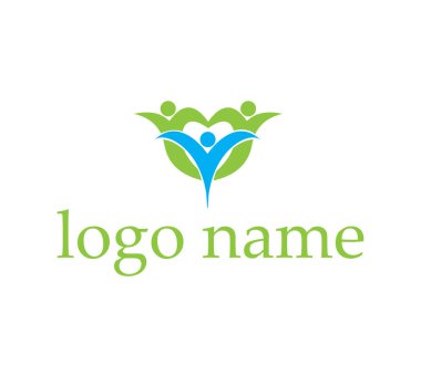 Aşk ve üç kişi logo imzalar, sağlık logosu yaratıcı logo ilhamı