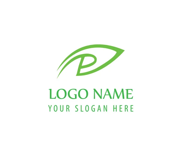 Projeto Logotipo Folha Com Letra Logotipo Criativo Logotipo Simples — Vetor de Stock