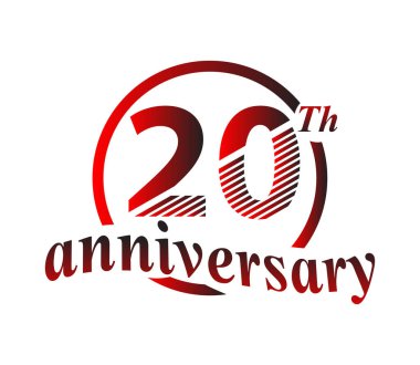 20 yıllık kutlama logosu tasarım vektör şablonu, yaratıcı logo logosu
