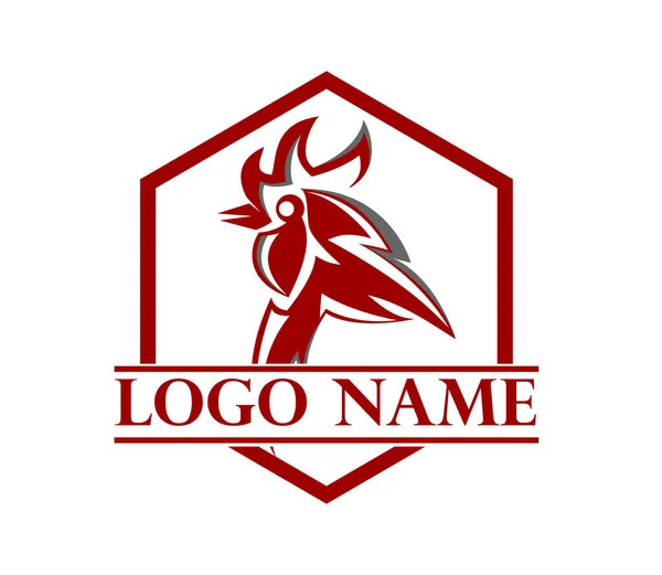 Horoz Kafası Logo Vektör Simgesi Yaratıcı Modern Logo — Stok fotoğraf