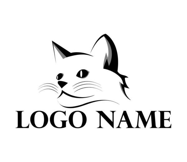 Kedi Kafası Logo Vektör Simgesi Yaratıcı Basit Modern Logo — Stok fotoğraf