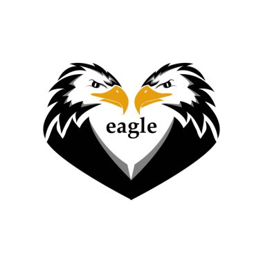 Bir kalp oluşturan iki kartal kafasının logosu