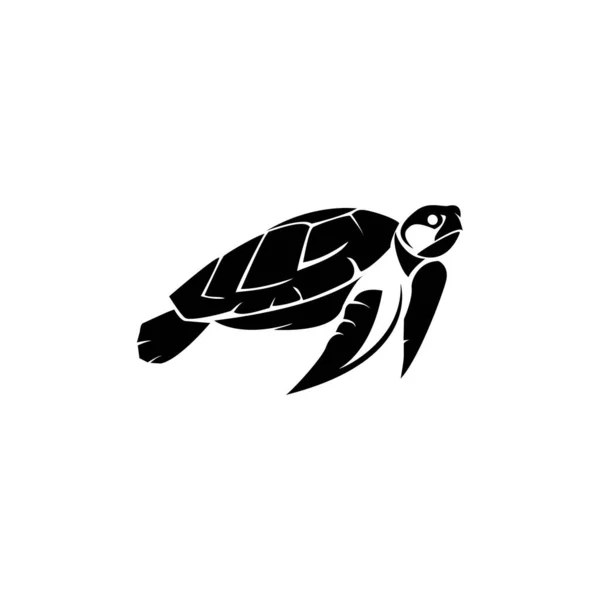 Kaplumbağa Logosu Siyah Beyaz Siluet — Stok fotoğraf