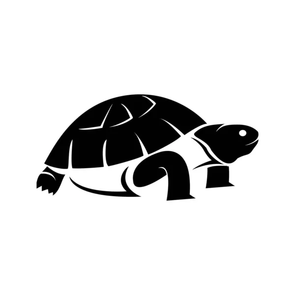 Kaplumbağa logosu Siyah beyaz siluet,