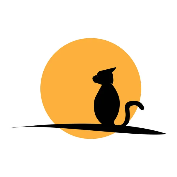 실루엣 고양이 그래픽 디자인 고양이 귀여운 — 스톡 사진