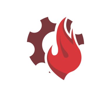 ateş ve vites logosu logonuz için basit ve yaratıcı