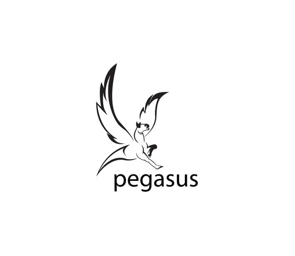 Projekt Logo Pegasusa Mitologiczne Logo Zwierzęcia — Zdjęcie stockowe