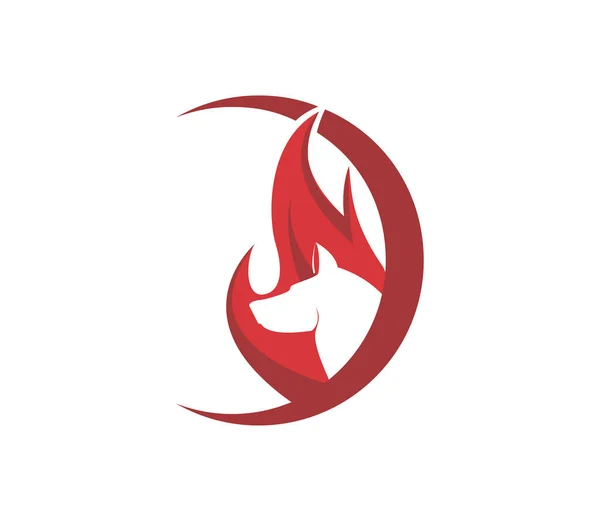 dog and fire design logo