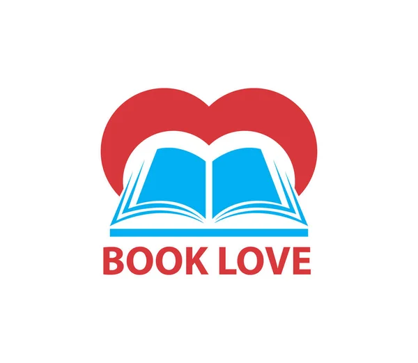 Buch Und Symbol Der Liebe Liebeslogo Der Wissenschaft — Stockfoto