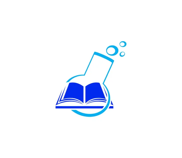 book and bottle logo, science logo