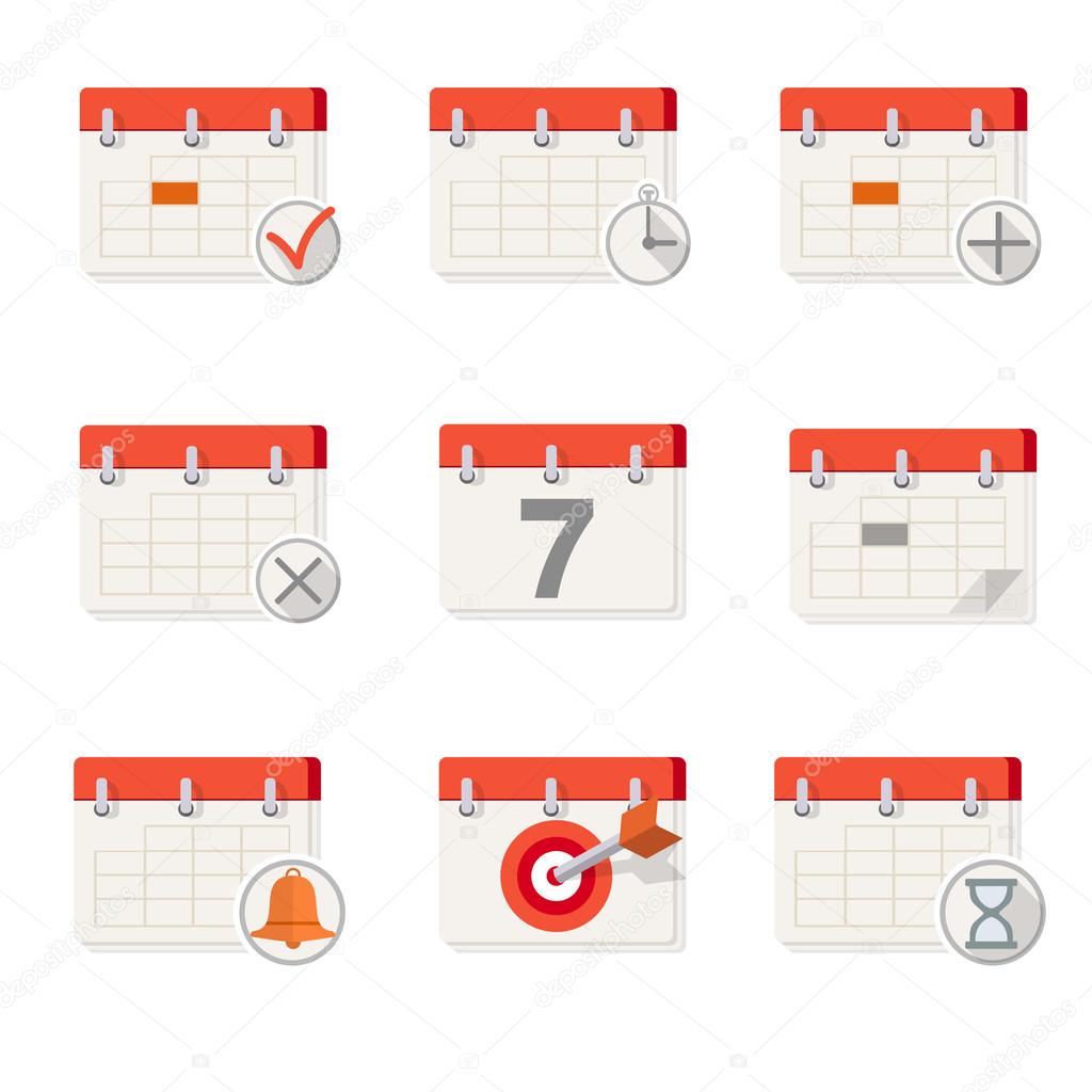 Flat Calendar Icons