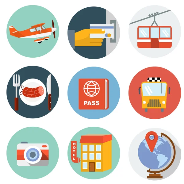 düz seyahat simgeler