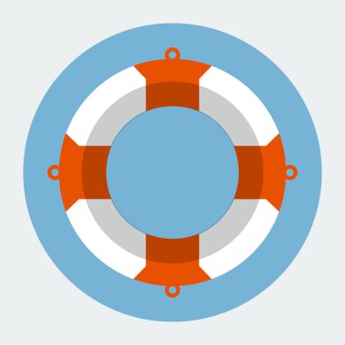 Lifebuoy düz simgesi