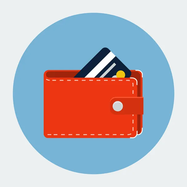 kart düz simgesi ile vektör cüzdan