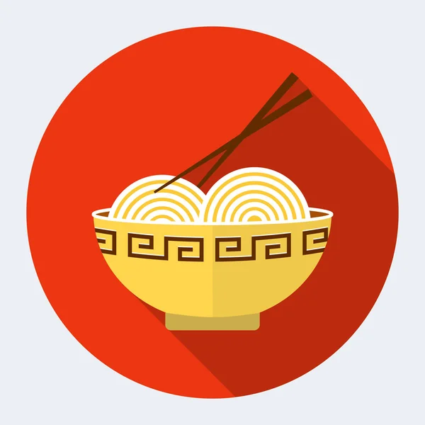 Fideos Icono plano — Vector de stock