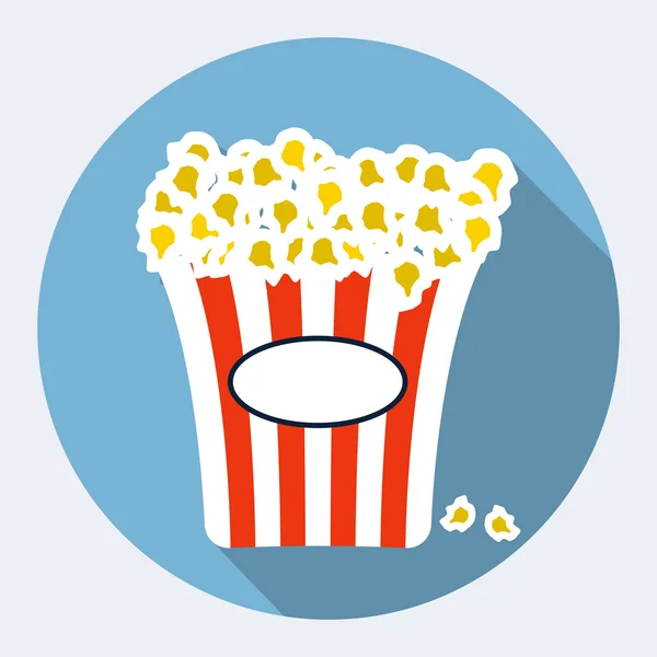 Popcorn platte pictogram — Stockvector
