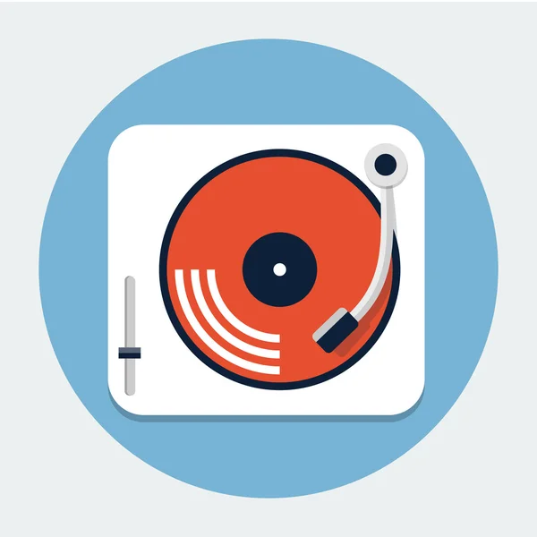 Turntable flat icon — Stock Vector