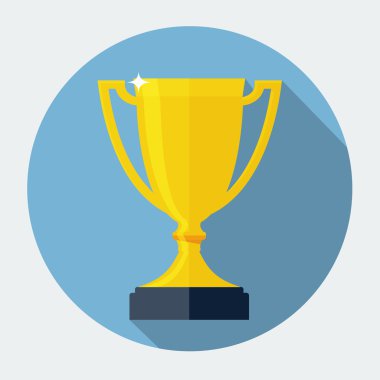 vektör trophy Kupası düz simgesi