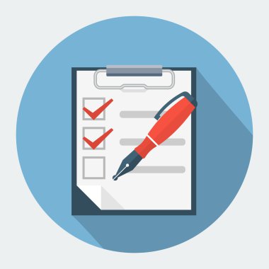 Vector checklist and nib pen icon clipart