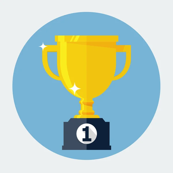 Vector Trophy Cup Flat Icon — Stock Vector