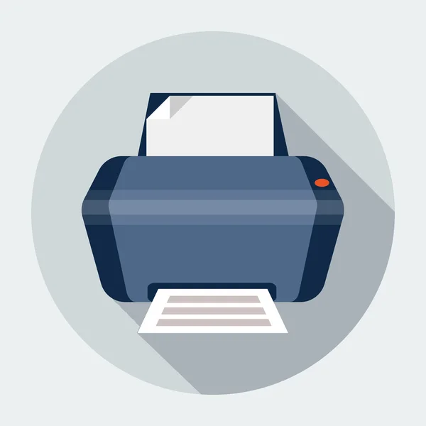 vektör yazıcı düz simgesi