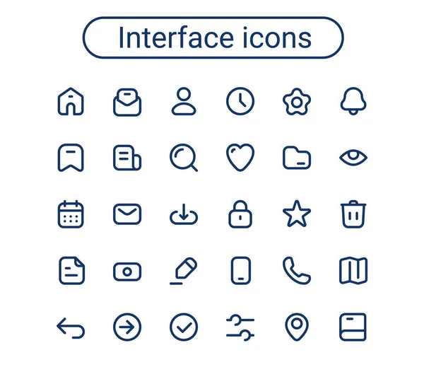 Basit çizgi simgeleri ayarlandı. Yuvarlak mini vektör simgeleri. Piksel mükemmel. Düzenlenebilir vuruş.
