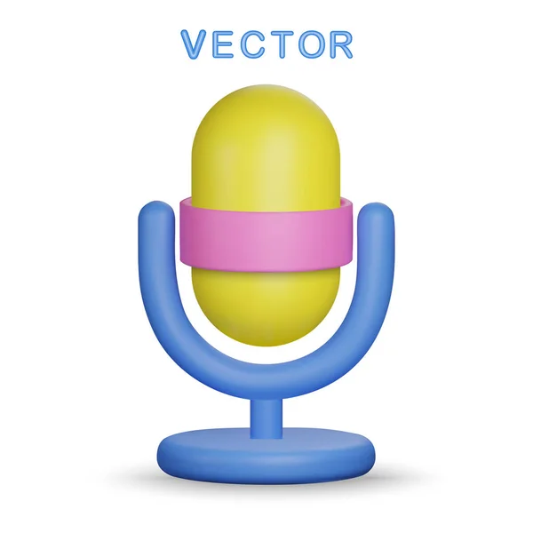 Estilo Retro Micrófono Vector Icono — Vector de stock