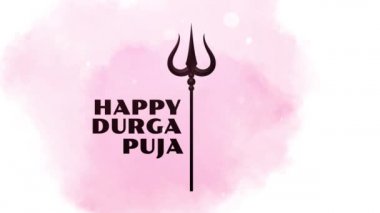 Dussehra Navratri festivalinde Lord Rama ve Ravana, Durga Puja. Mutlu diwali dhanteras dussehra konsept animasyon 4K. Mutlu Deepavali Dussehra animasyonu Tapınak durga mata ve reverans.