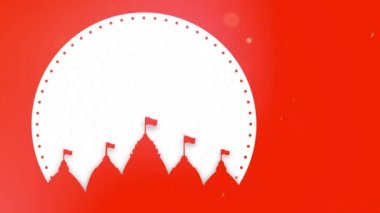 Dussehra Navratri festivalinde Lord Rama ve Ravana, Durga Puja. Mutlu diwali dhanteras dussehra konsept animasyon 4K. Mutlu Deepavali Dussehra animasyonu Tapınak durga mata ve reverans.